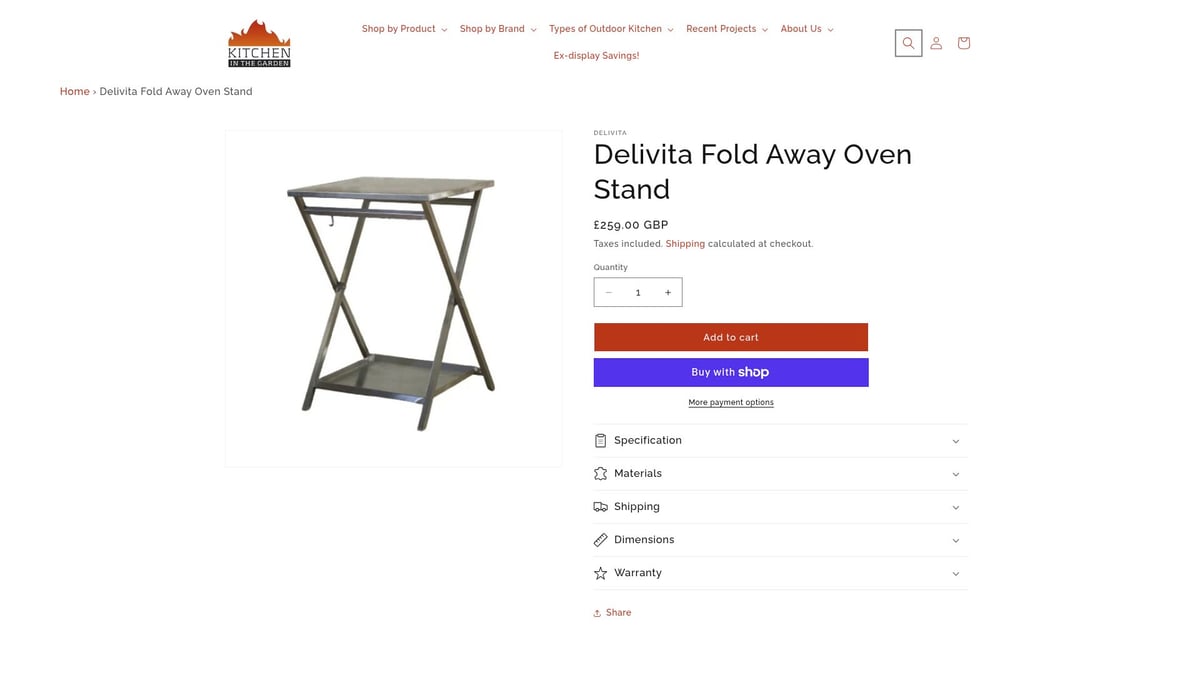8 Must-Have Outdoor Kitchen Accessories for 2026 - 6. Delivita Fold Away Oven Stand