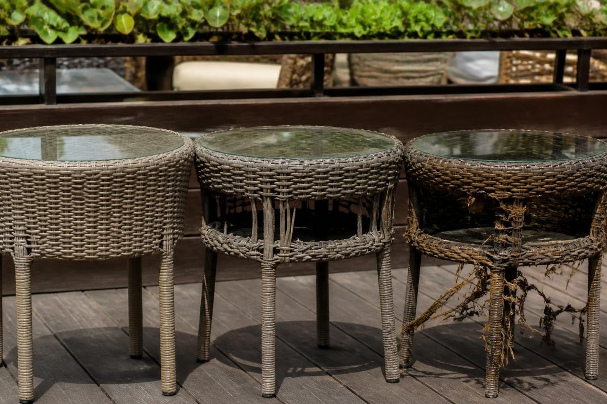 Rattan wear patterns