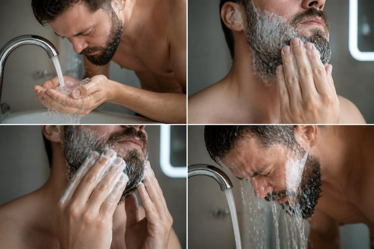 Proper beard washing technique