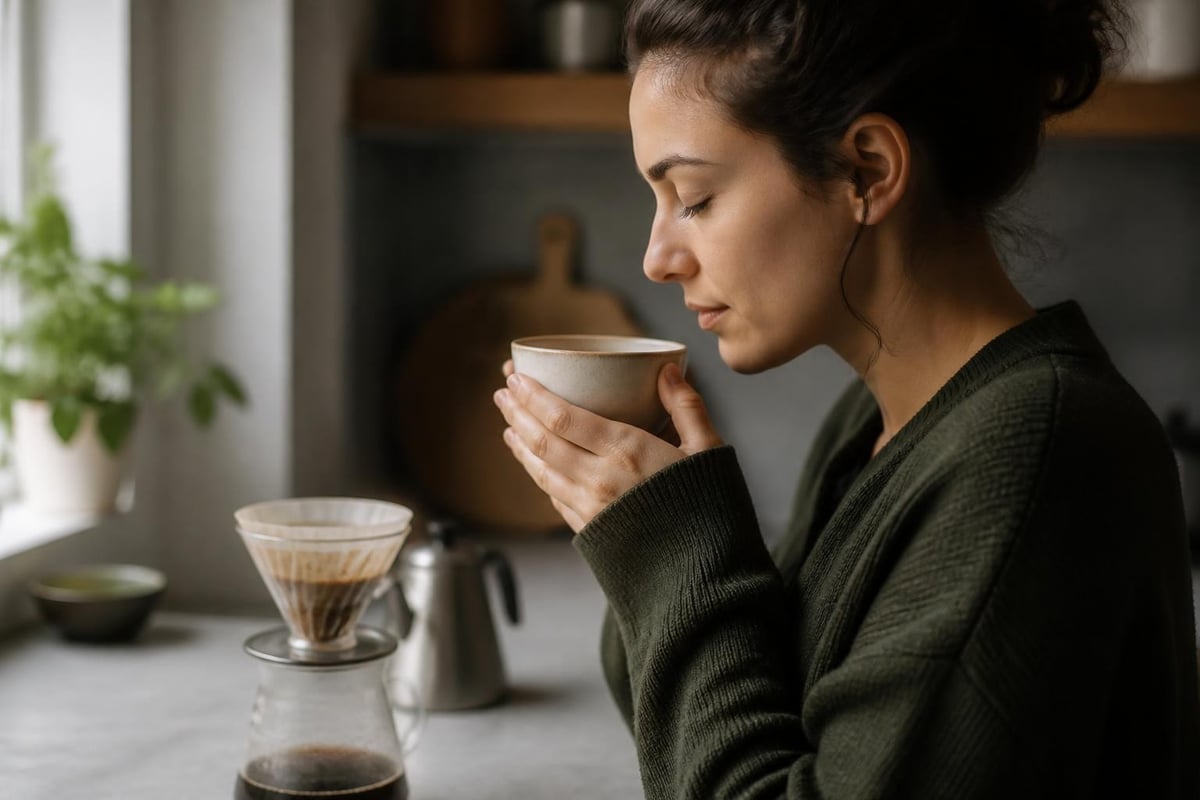 Pour over coffee morning ritual