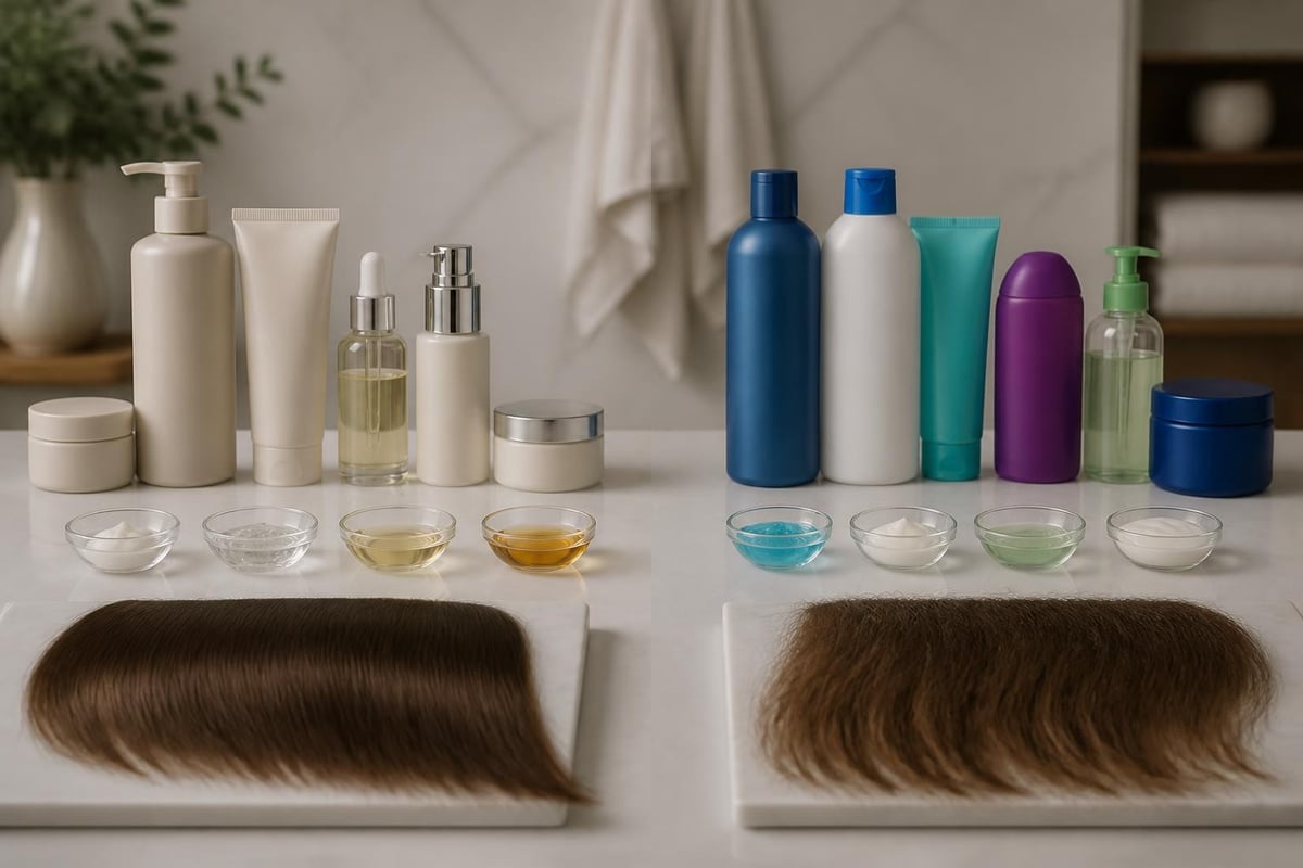 Salon versus drugstore hair care routine comparison