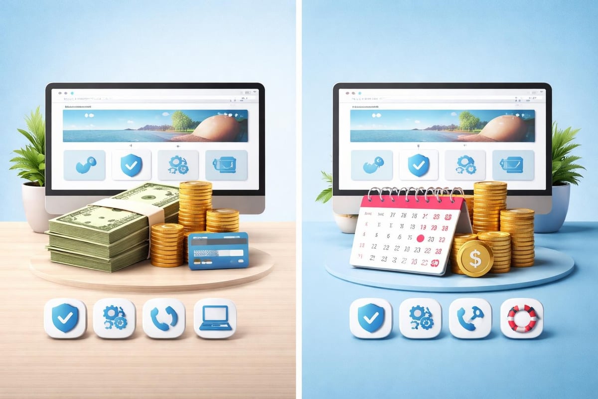 Website rental vs purchase comparison