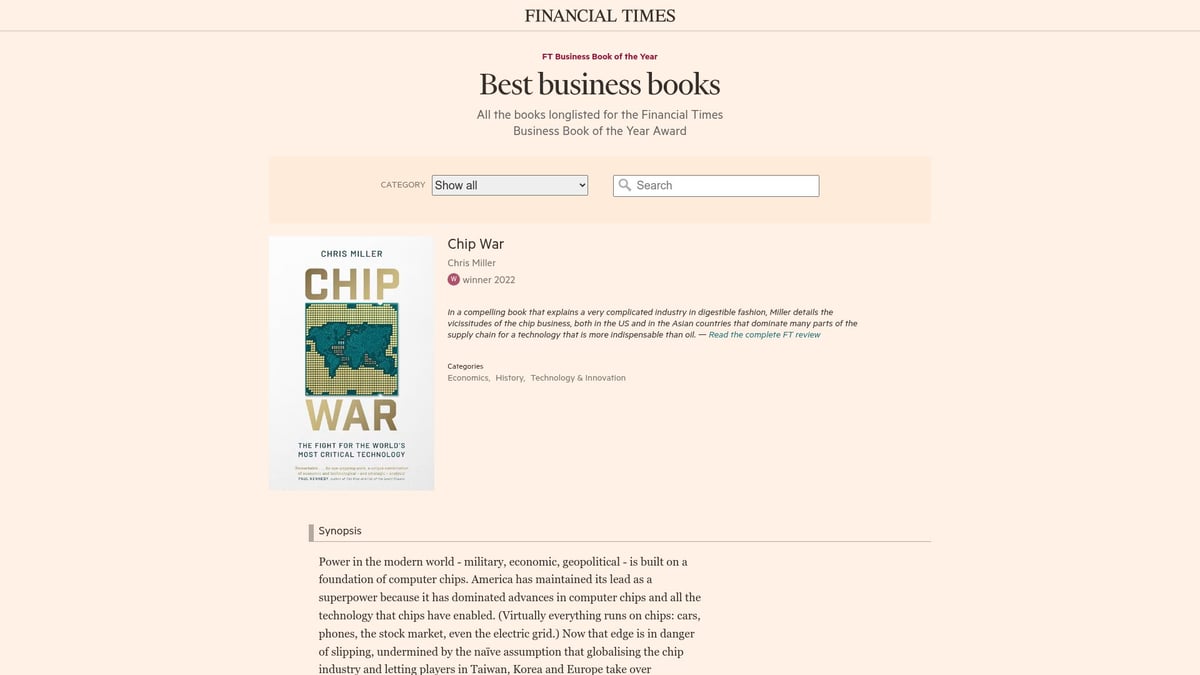 Top 10 Best Economic Books to Read in 2026 - Chip War by Chris Miller