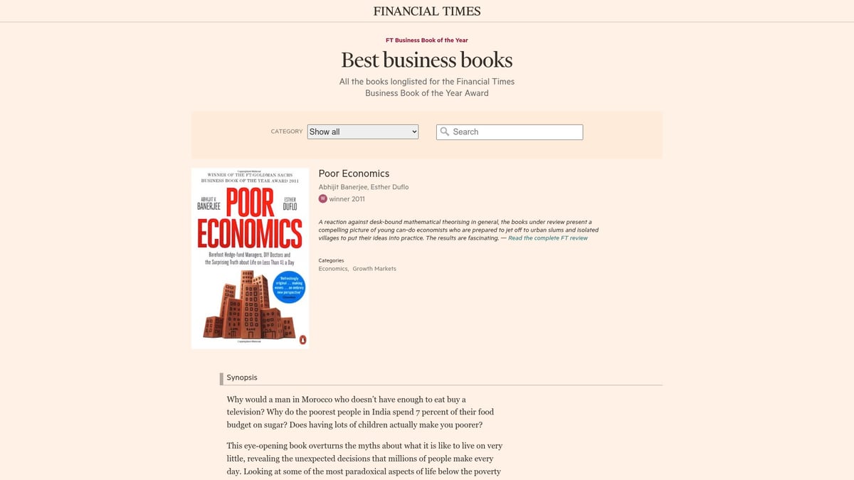 Top 10 Best Economic Books to Read in 2026 - Poor Economics by Abhijit Banerjee & Esther Duflo