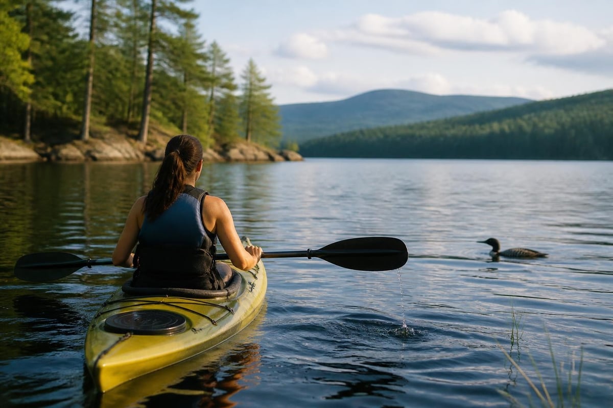 Kayaking on Belgrade Lakes