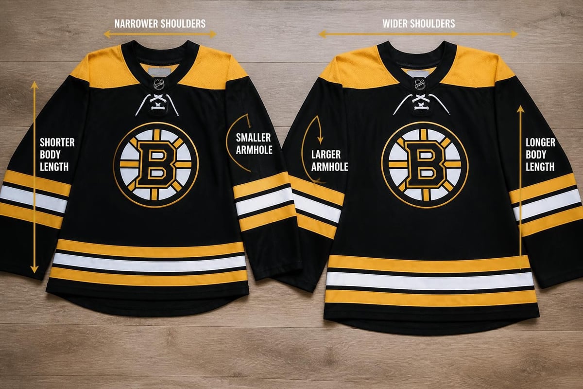 Jersey sizing comparison