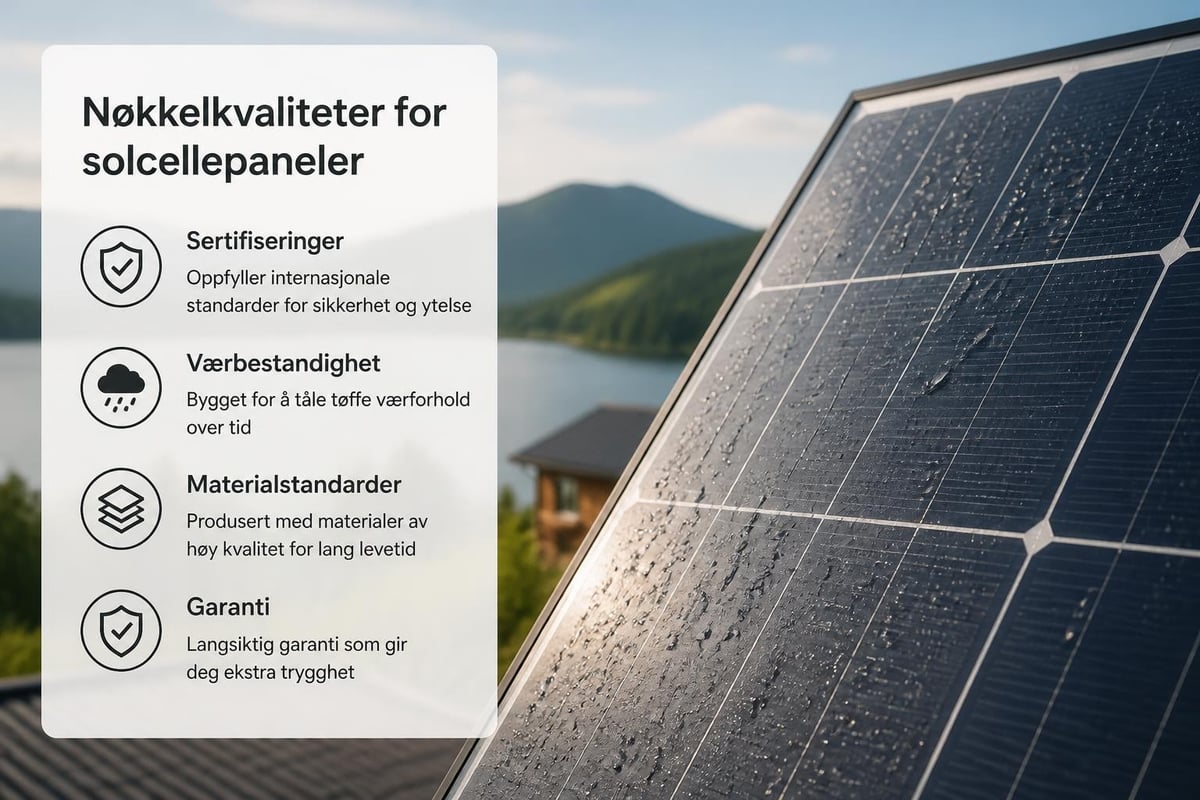 Solcellepanel kvalitetskriterier
