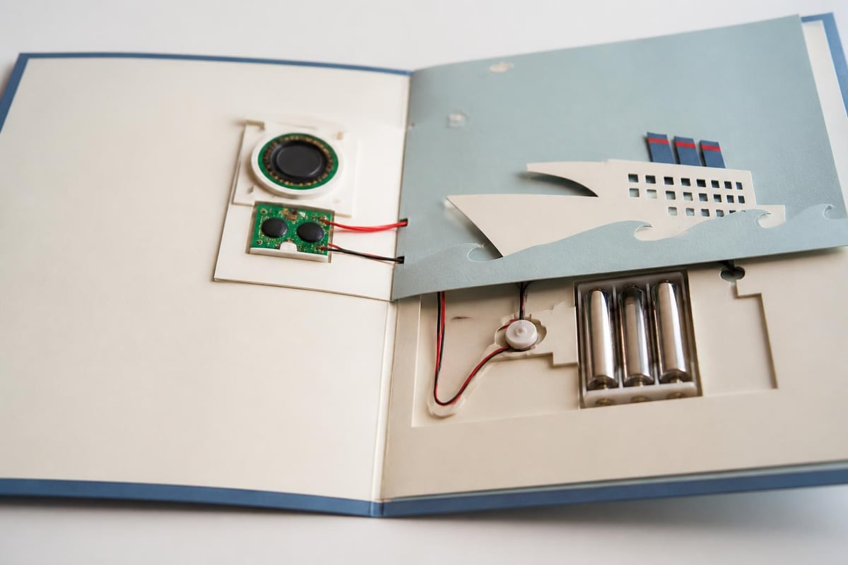 Musical card internal components