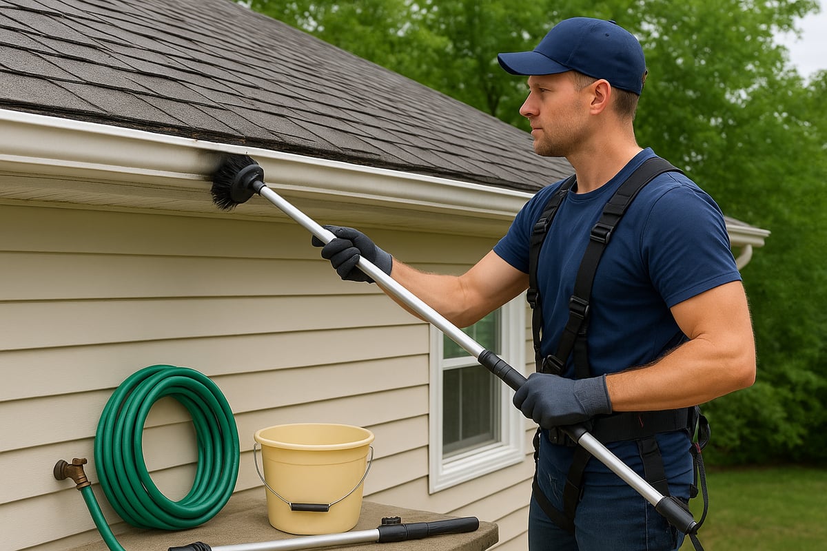 Työkalut ja tuotteet rännien puhdistukseen