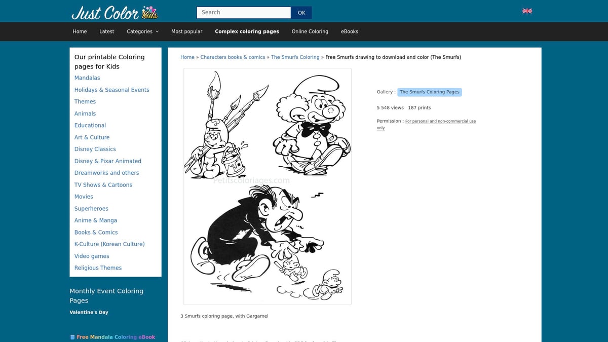 10 Best Smurfs Coloring Pages to Print and Color in 2026 - 3 Smurfs with Gargamel – JustColor