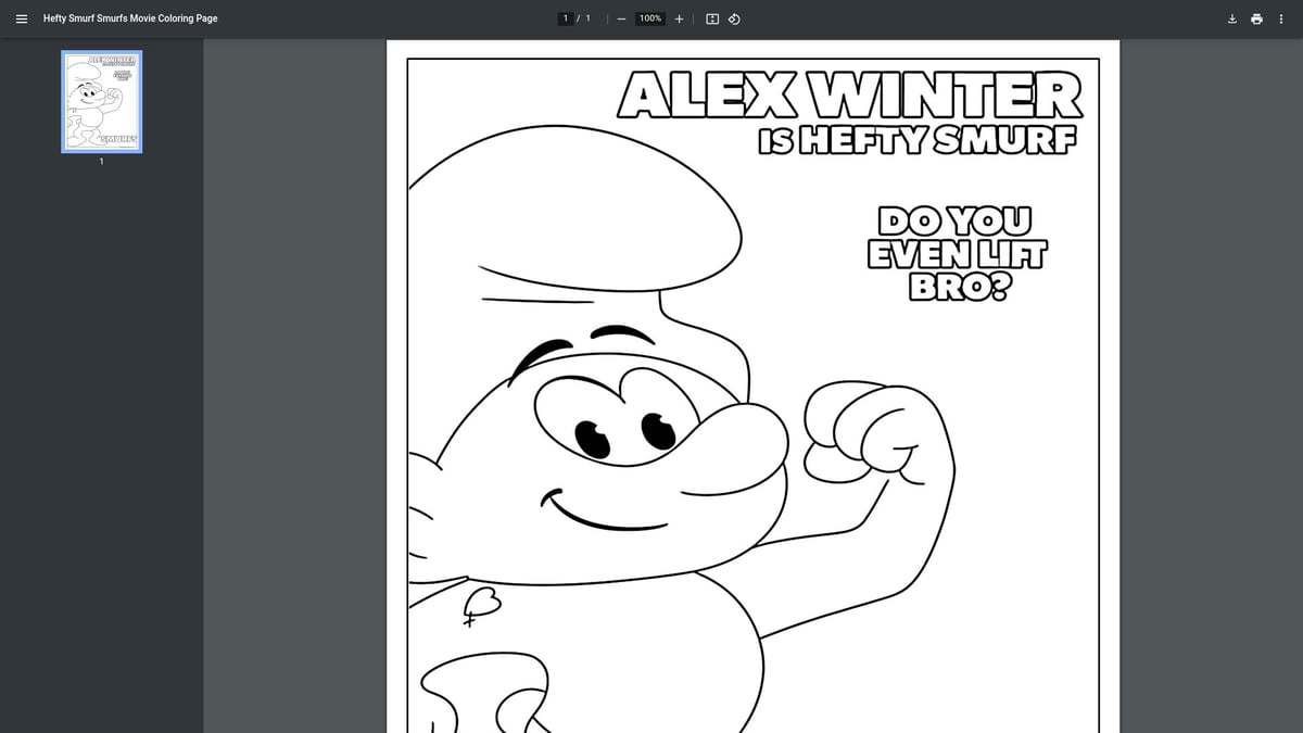 10 Best Smurfs Coloring Pages to Print and Color in 2026 - Hefty Smurf Smurfs Movie Coloring Page – DirectColoring