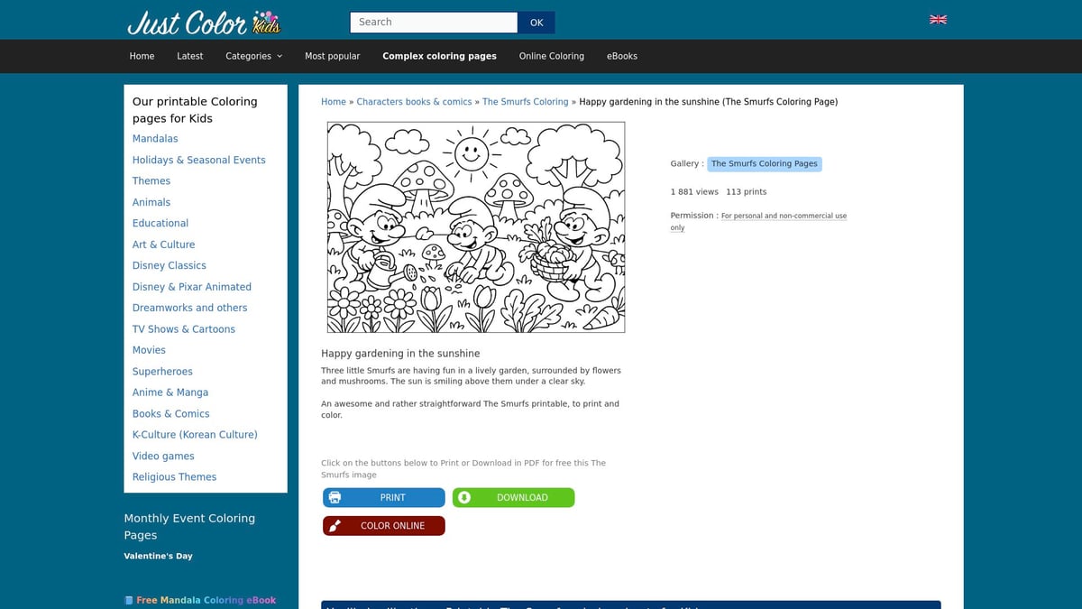 10 Best Smurfs Coloring Pages to Print and Color in 2026 - Happy Gardening in the Sunshine – JustColor