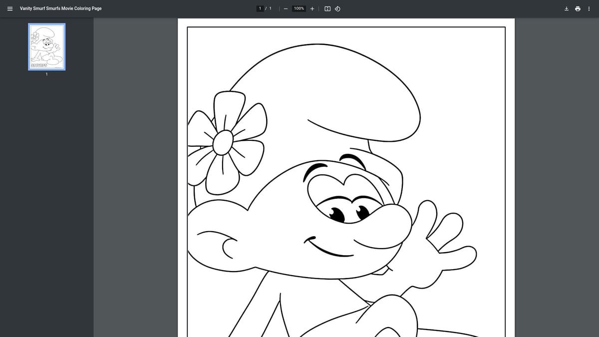 10 Best Smurfs Coloring Pages to Print and Color in 2026 - Vanity Smurf Smurfs Movie Coloring Page – DirectColoring