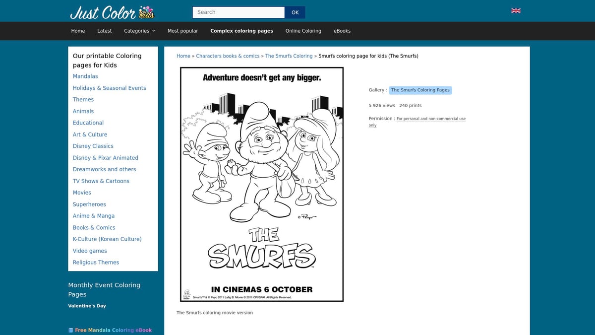 10 Best Smurfs Coloring Pages to Print and Color in 2026 - The Smurfs Coloring Movie Version – JustColor