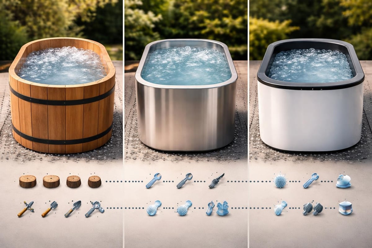 Cold plunge material comparison