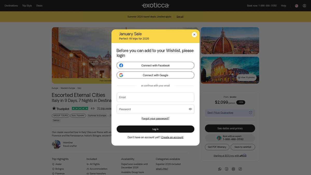 7 Best All Inclusive Italy Packages for 2026 Travelers - 1. Exoticca: Escorted Eternal Cities