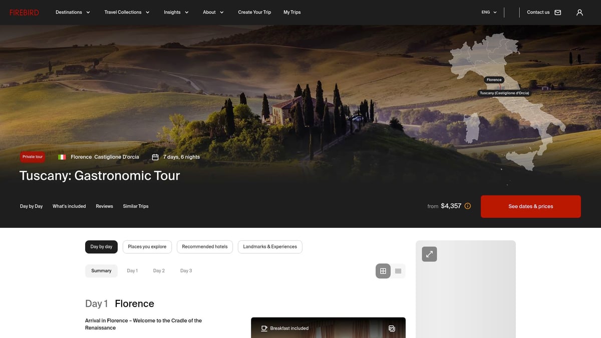 7 Best All Inclusive Italy Packages for 2026 Travelers - 6. Firebird Tours: Tuscany Gastronomic Private Tour