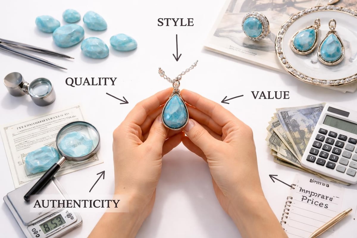 Larimar jewelry selection process