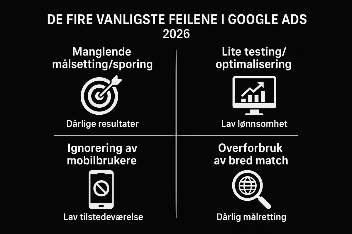 Vanlige Feil å Unngå i Google Ads i 2026