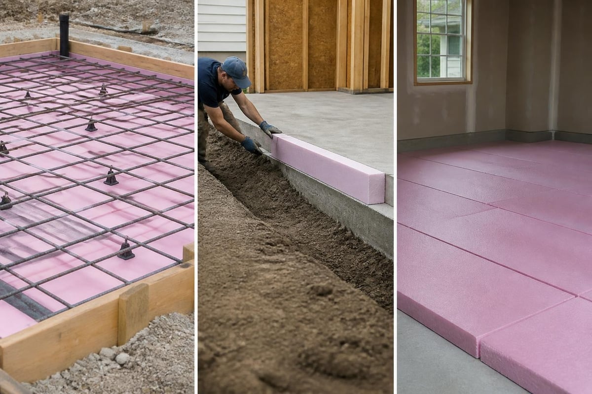 Slab insulation installation locations