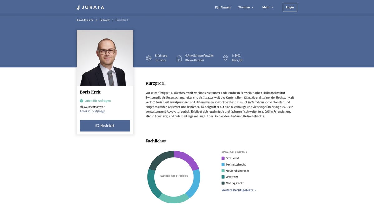 Top 10 Bern Anwälte 2026: Experten Für Ihr Recht - Boris Kreit – Advokatur Zytglogge