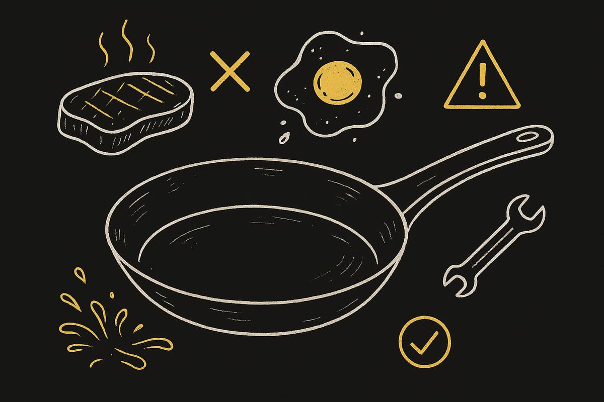 Skizze einer Pfanne auf dunklem Hintergrund