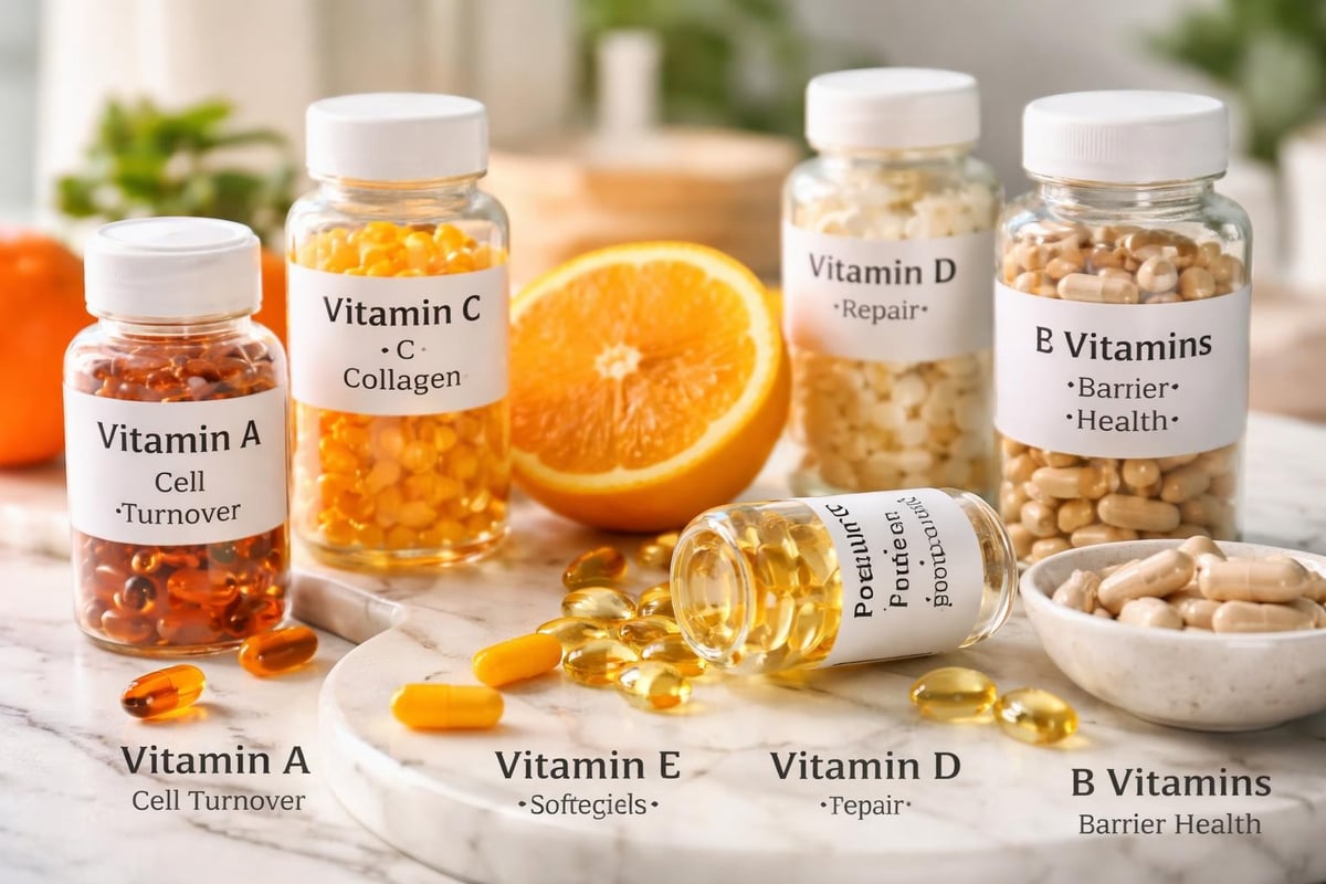 Vitamin pathways in skin cells
