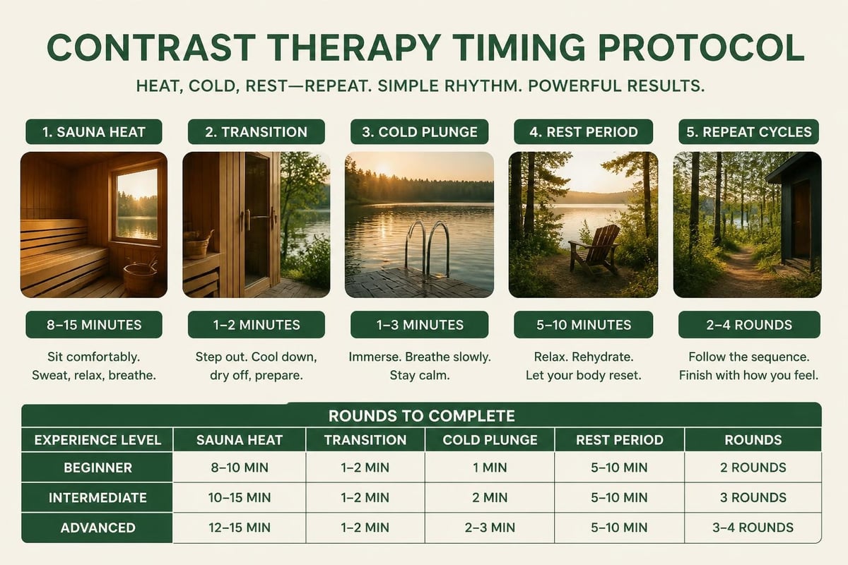 Recommended sequence for sauna and cold plunge
