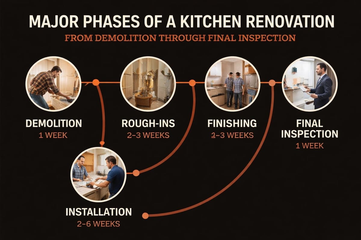 Kitchen renovation timeline and phases