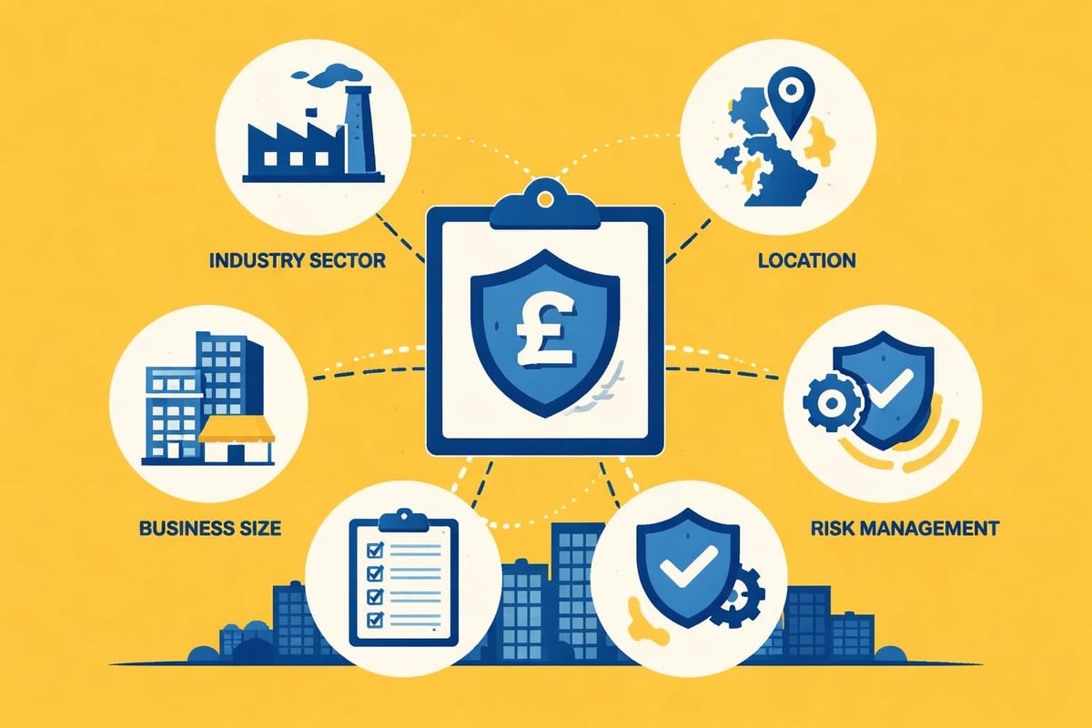 Commercial insurance cost factors infographic