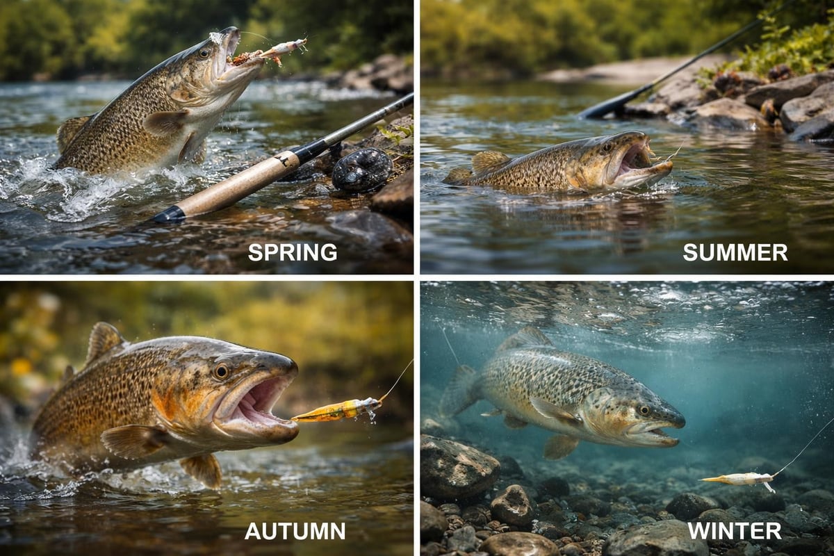 Trout feeding behavior across seasons