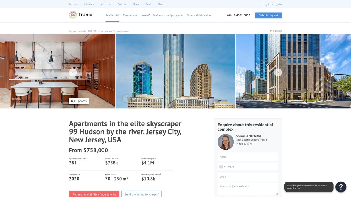 Top 10 Apartments for Sale in 2026: Best Locations Revealed - Apartments in Elite Skyscraper 99 Hudson, Jersey City, New Jersey