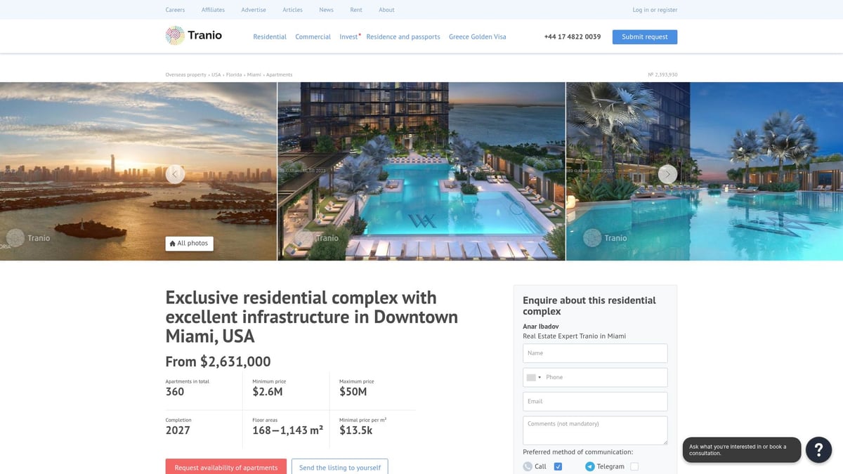 Top 10 Apartments for Sale in 2026: Best Locations Revealed - Exclusive Residential Complex, Downtown Miami, Florida