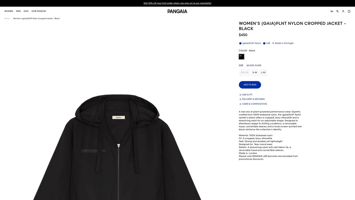 8 Must-Have Summer Activewear Picks for 2026 - PANGAIA (gaia)PLNT Nylon Cropped Jacket