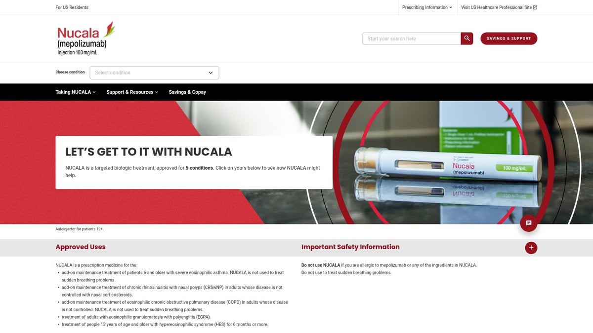 7 Essential Medicine for the Pain Options in 2025 - Nucala (Mepolizumab)