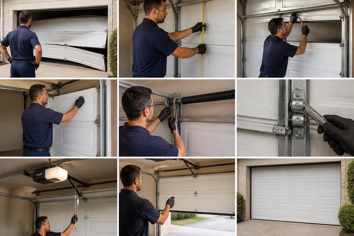 Professional garage door repair workflow