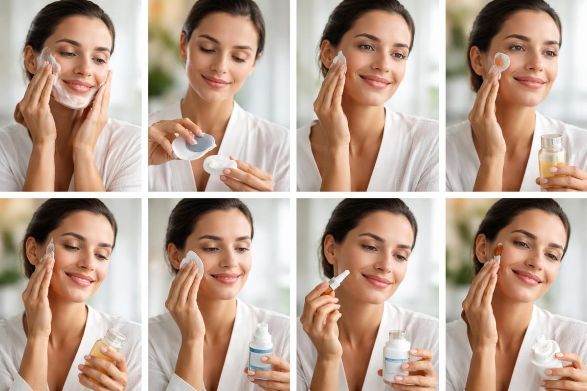 Skincare routine steps