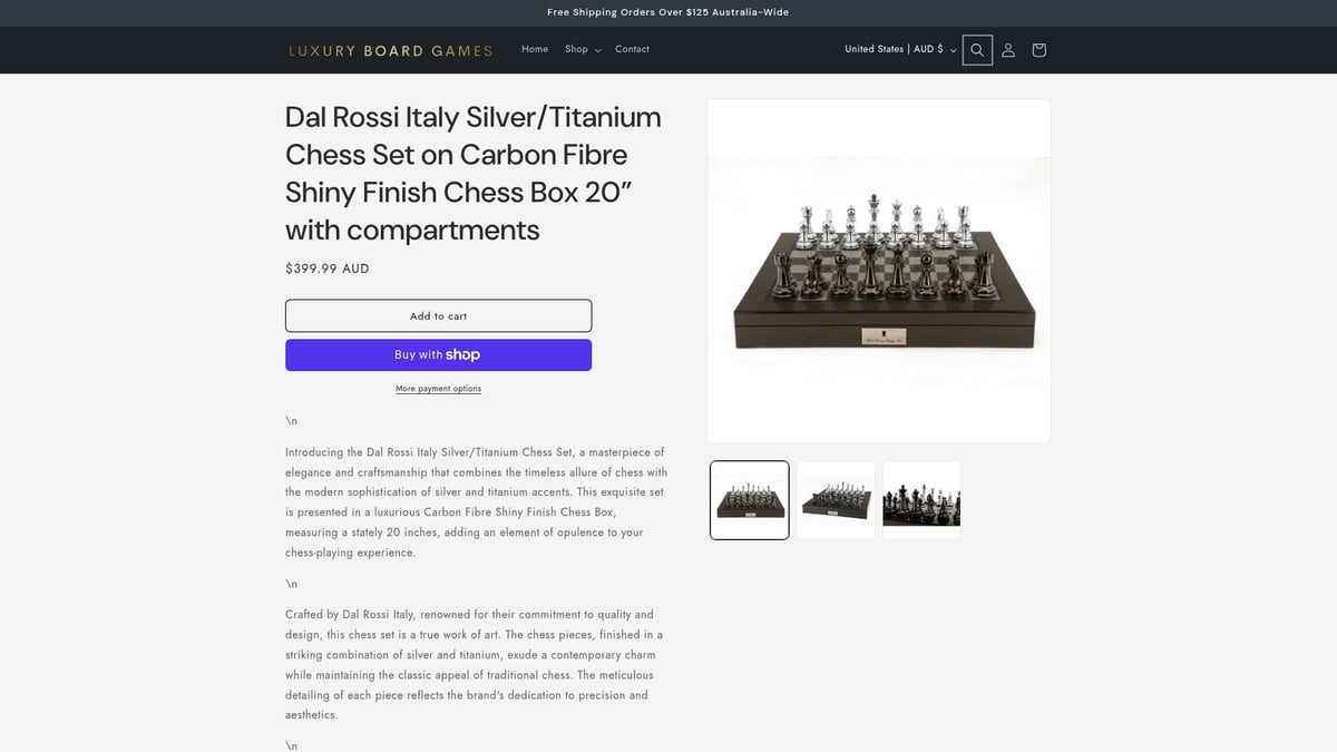 Top 8 Luxury Chess Set Picks for Elegance in 2026 - Dal Rossi Italy Silver/Titanium Chess Set on Carbon Fibre Shiny Finish Chess Box 20” with compartments