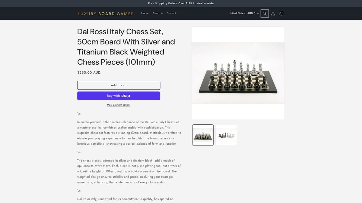 Top 8 Luxury Chess Set Picks for Elegance in 2026 - Dal Rossi Italy Chess Set, 50cm Board With Silver and Titanium Black Weighted Chess Pieces (101mm)