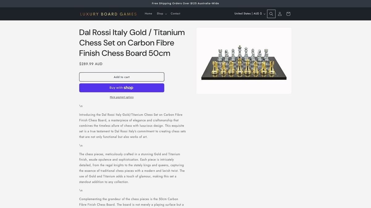 Top 8 Luxury Chess Set Picks for Elegance in 2026 - Dal Rossi Italy Gold / Titanium Chess Set on Carbon Fibre Finish Chess Board 50cm