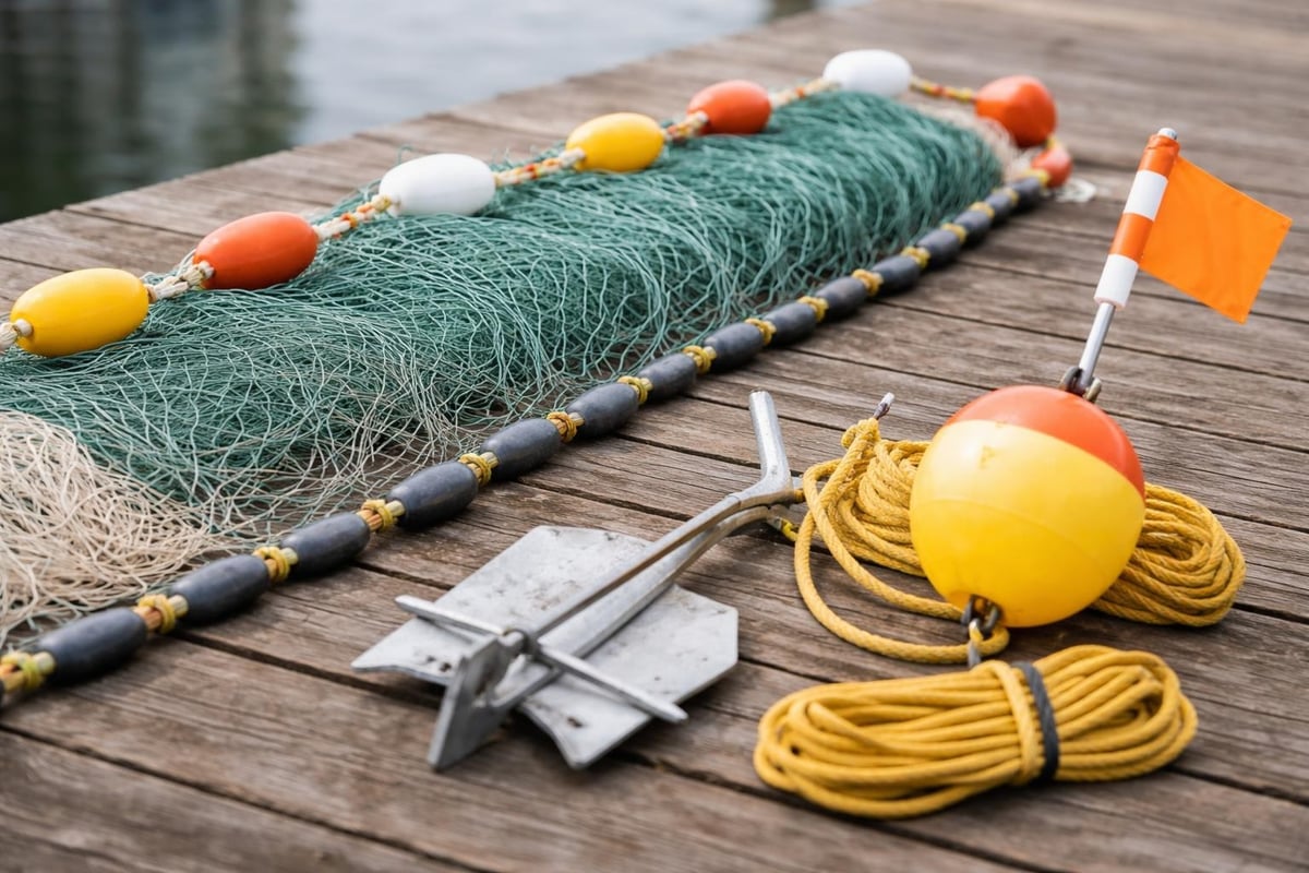 Flounder net components diagram