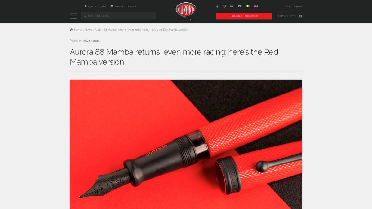 9 Timeless Most Prestigious Pens Collectors Adore in 2025 - Aurora 88 Fountain Pen