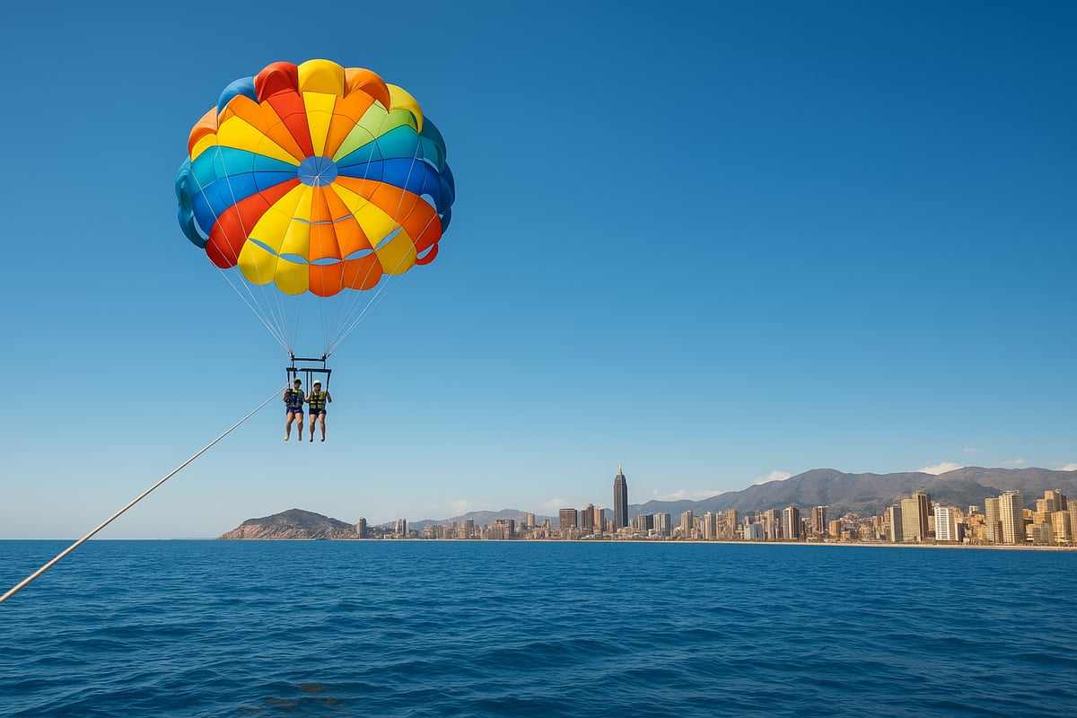 Motos de Agua Benidorm - article ac7f8604 68e1 4147 b52 fotografia realista de un paracaidas de parasailin 1 s5cwt4 Altura Máxima en Parasailing Benidorm: Datos Oficiales y Regulaciones 2026