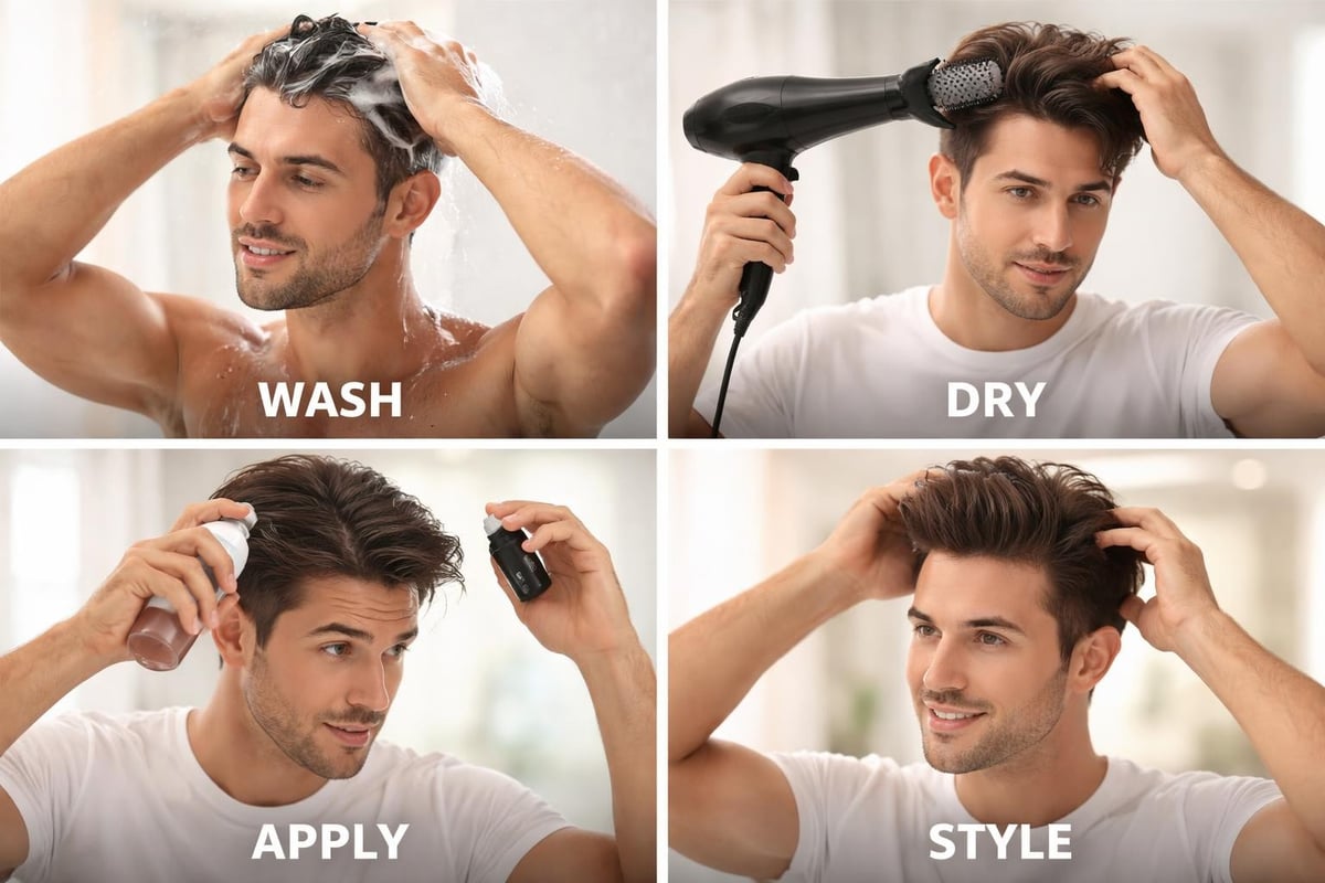 Daily hair thickening routine