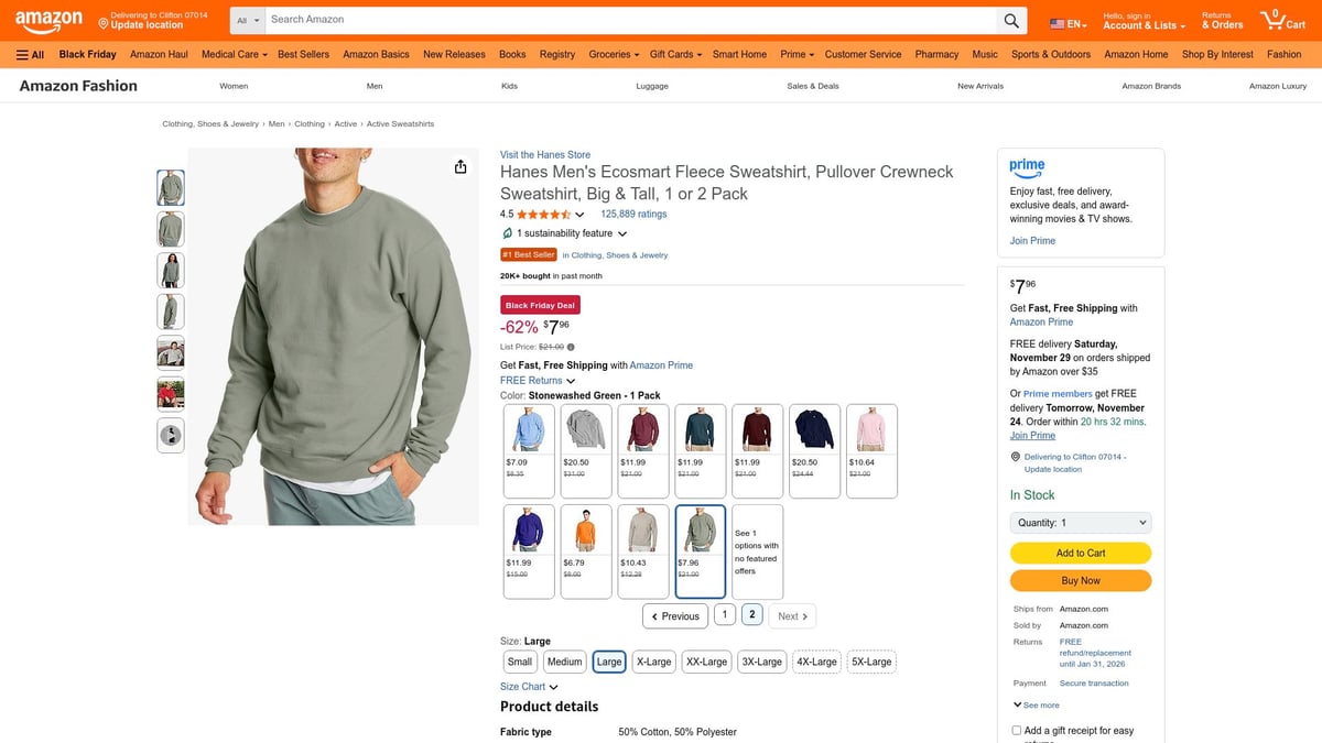 Top 10 Best Sweatshirt Styles to Wear in 2025 - Hanes EcoSmart Fleece Pullover Crewneck