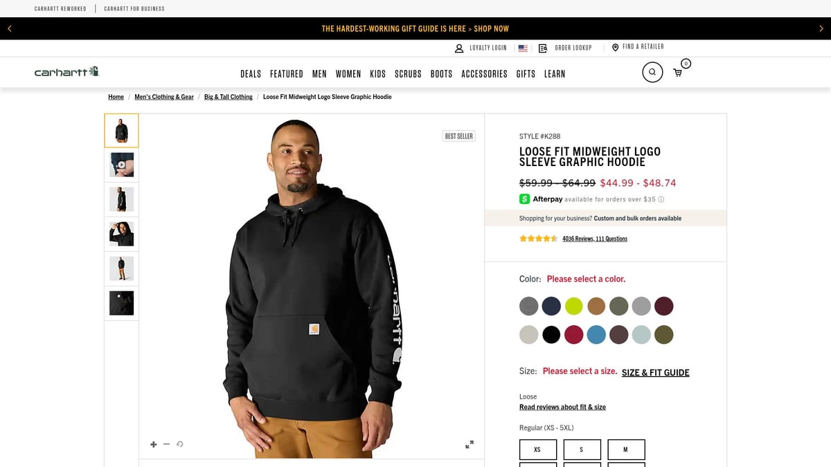 Top 10 Best Sweatshirt Styles to Wear in 2025 - Carhartt Loose Fit Midweight Logo Sleeve Sweatshirt