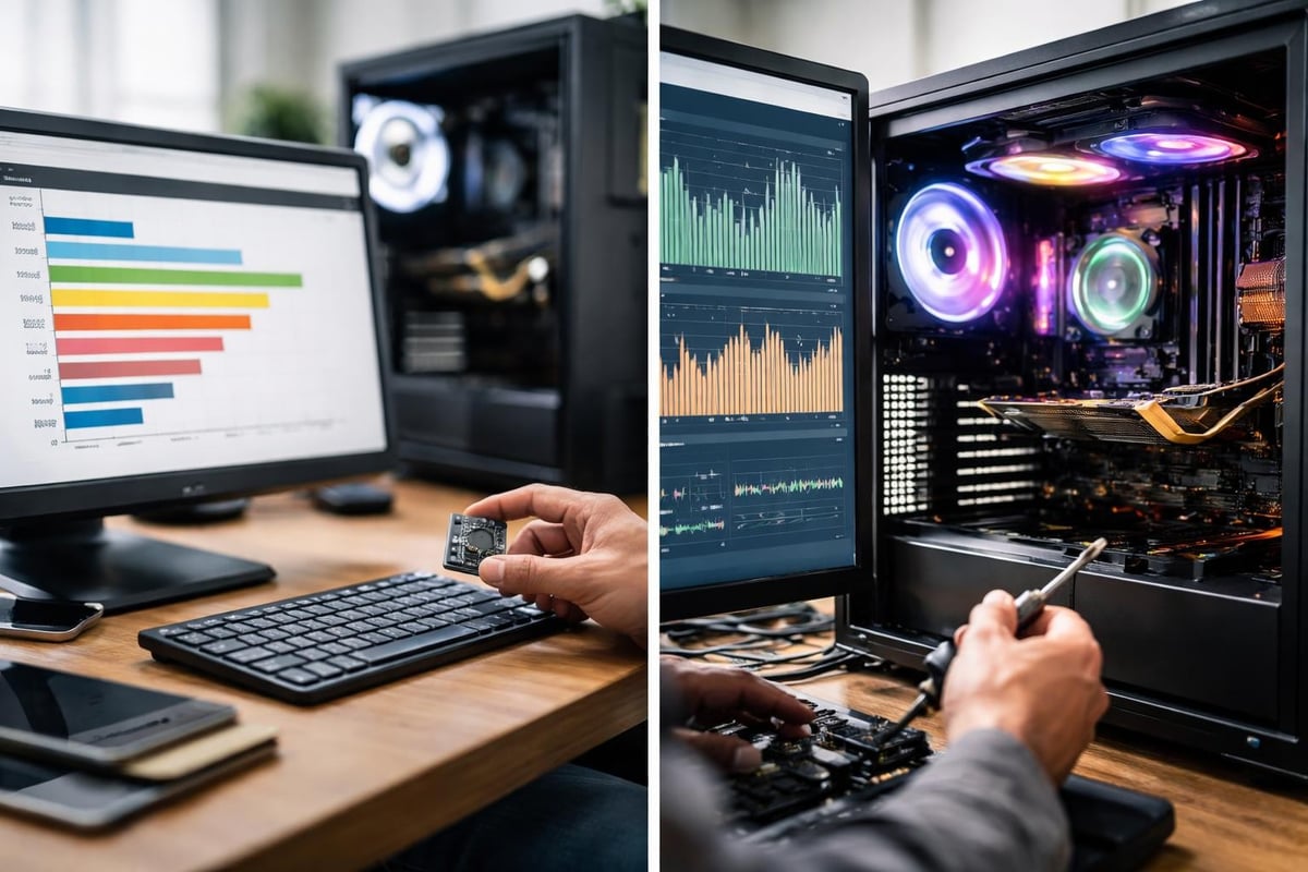CPU benchmark versus stress test