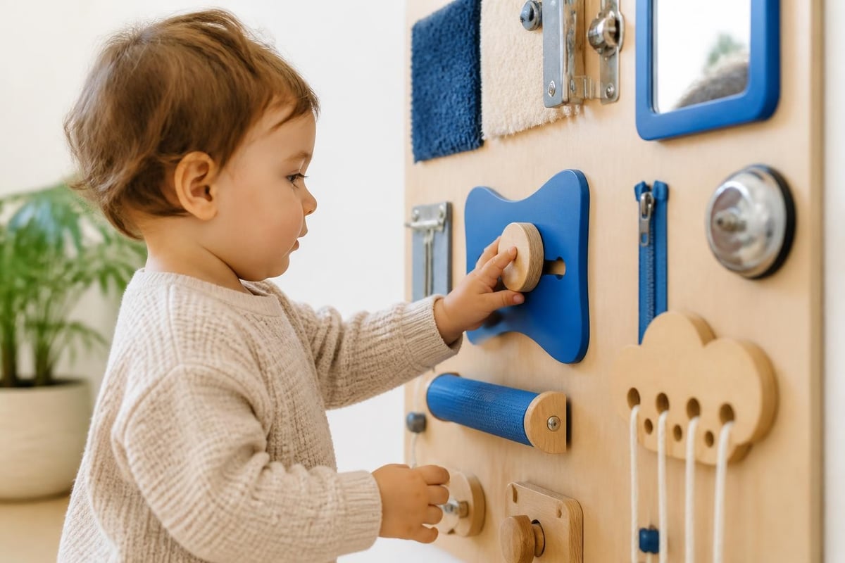 Child exploring sensory textures