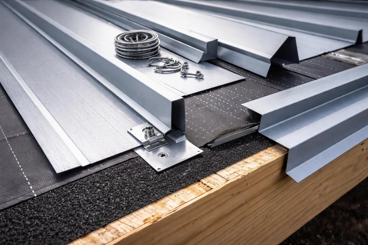 Standing seam roof components