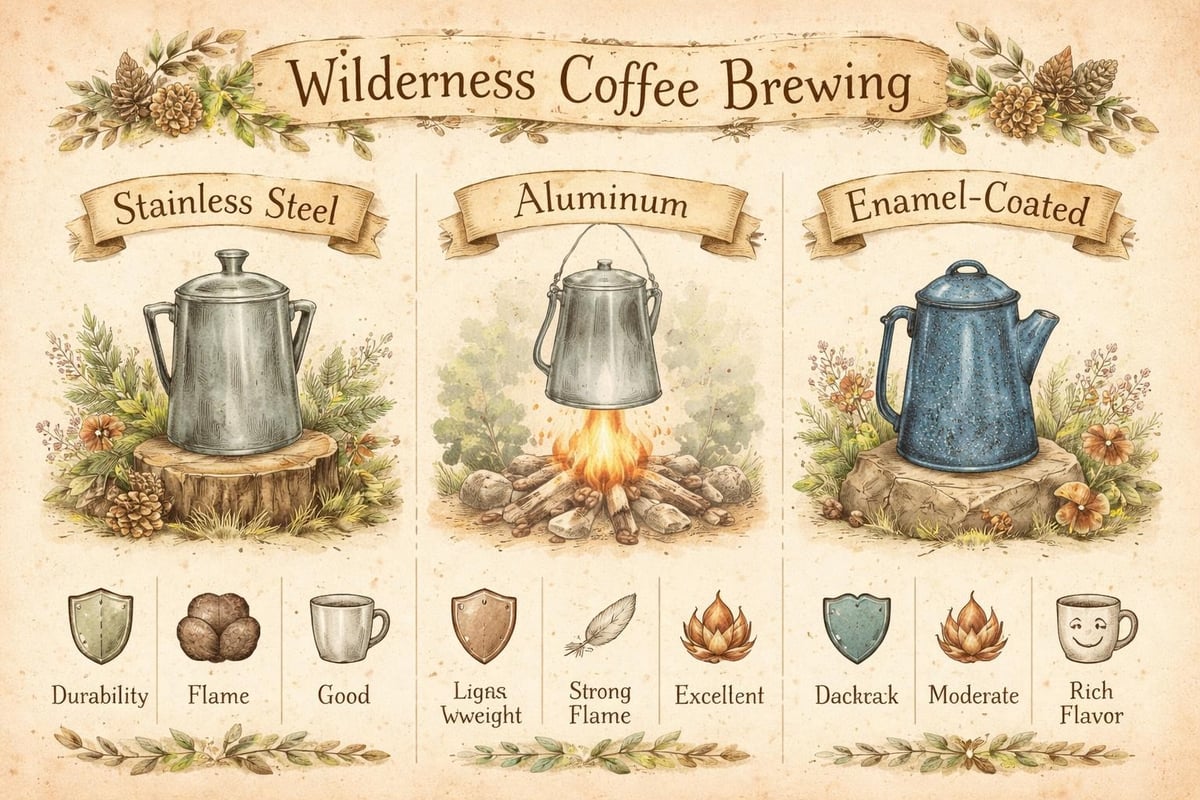 Camping coffee pot materials comparison
